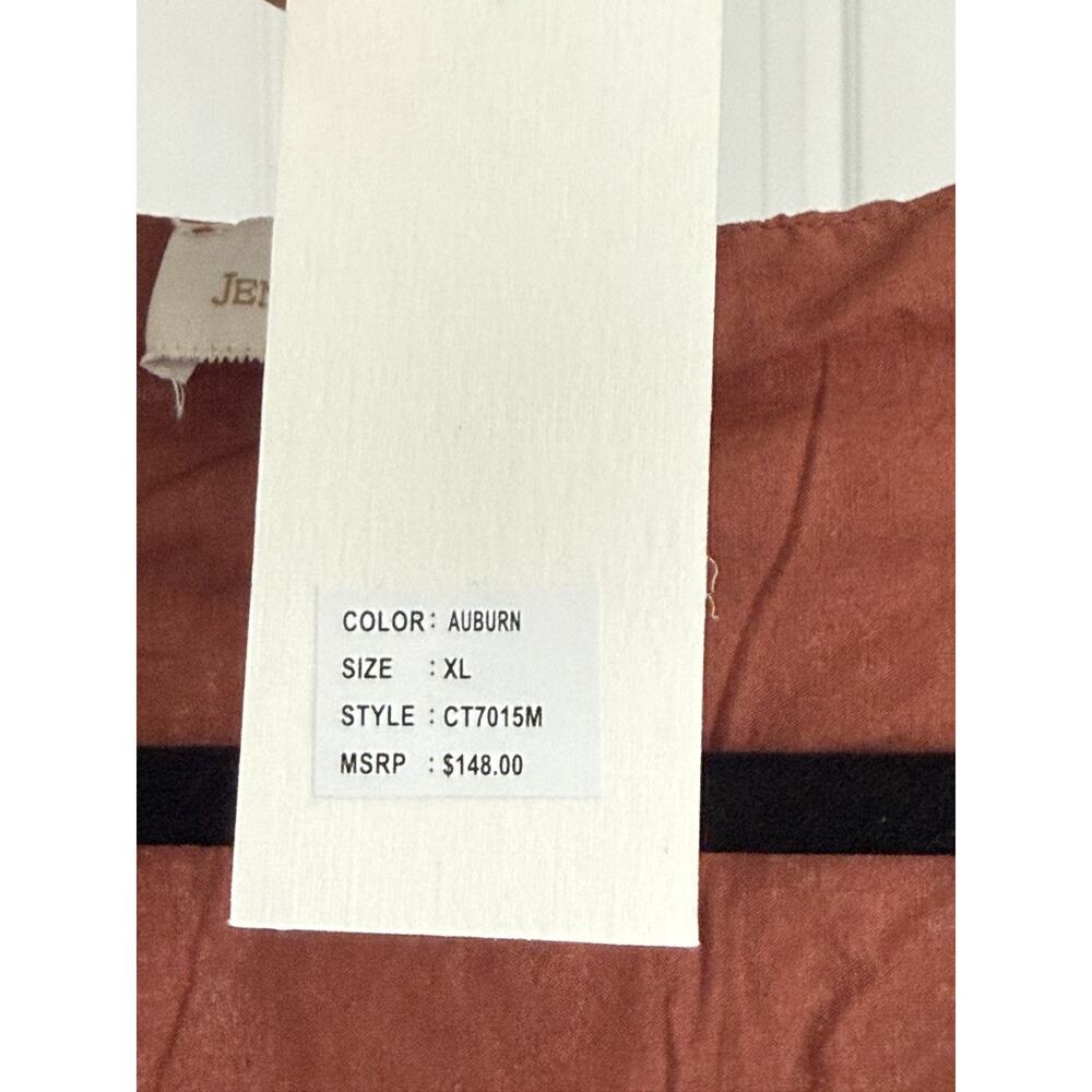 NWT Jennifer & Grace Wom XL Terracotta Eyelet Bubble Hem Romantic Top - Picture 3 of 6